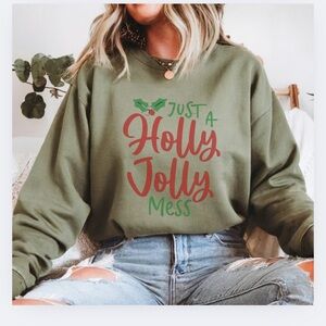 Olive Green Graphic Sweatshirt